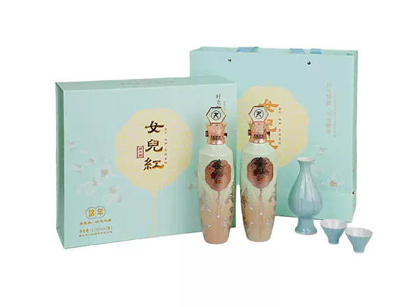鞍山黄酒回收女儿红18年黄酒十八年桂花林藏老酒500ml*2礼盒装